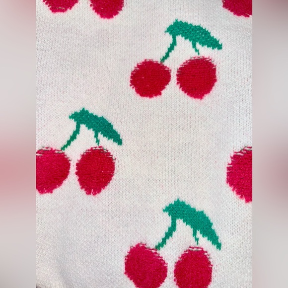 NWT &Merci “Sweet As Can Be” Ivory Cherry Print Sweater in size small - Picture 14 of 16